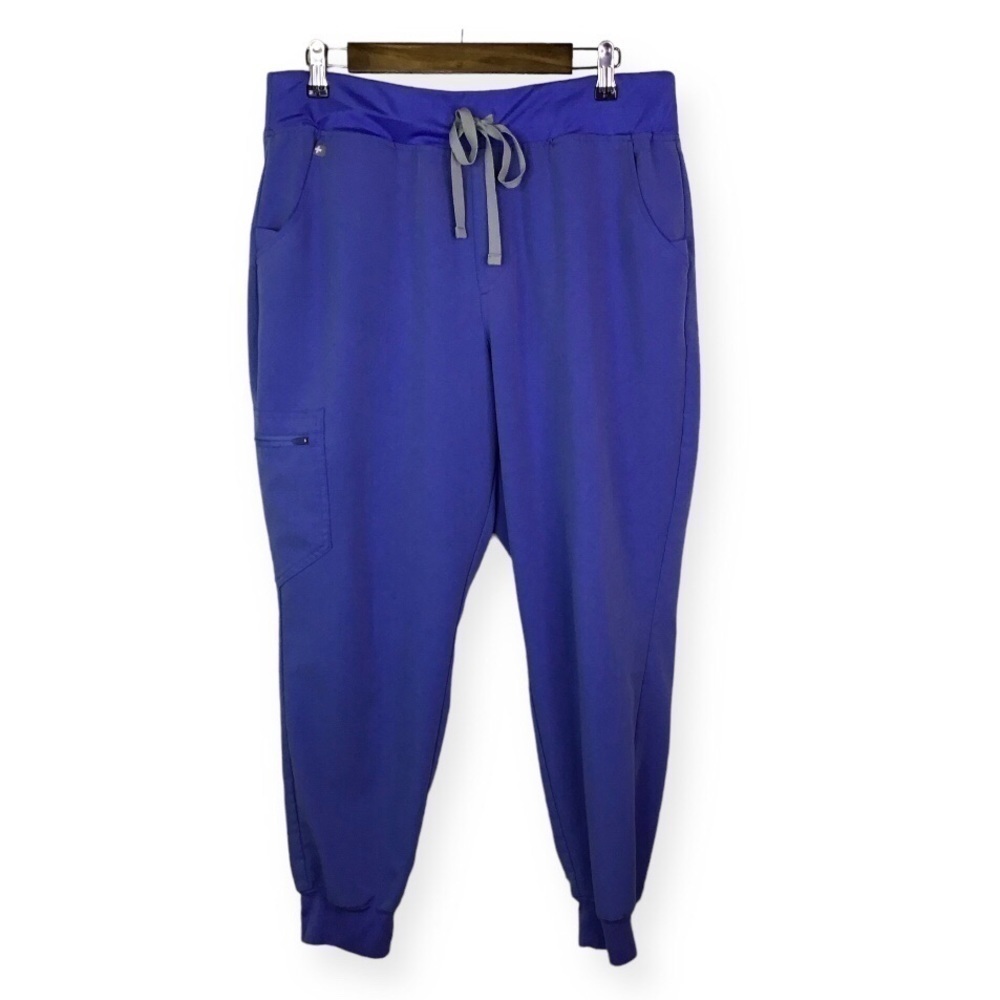 Figs Zamora Jogger Scrub Pants in Ceil Blue Size XLarge Petite.